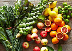 a group of fruits and vegetables on a wood surface Healthy Weight Loss Diets Hassocks